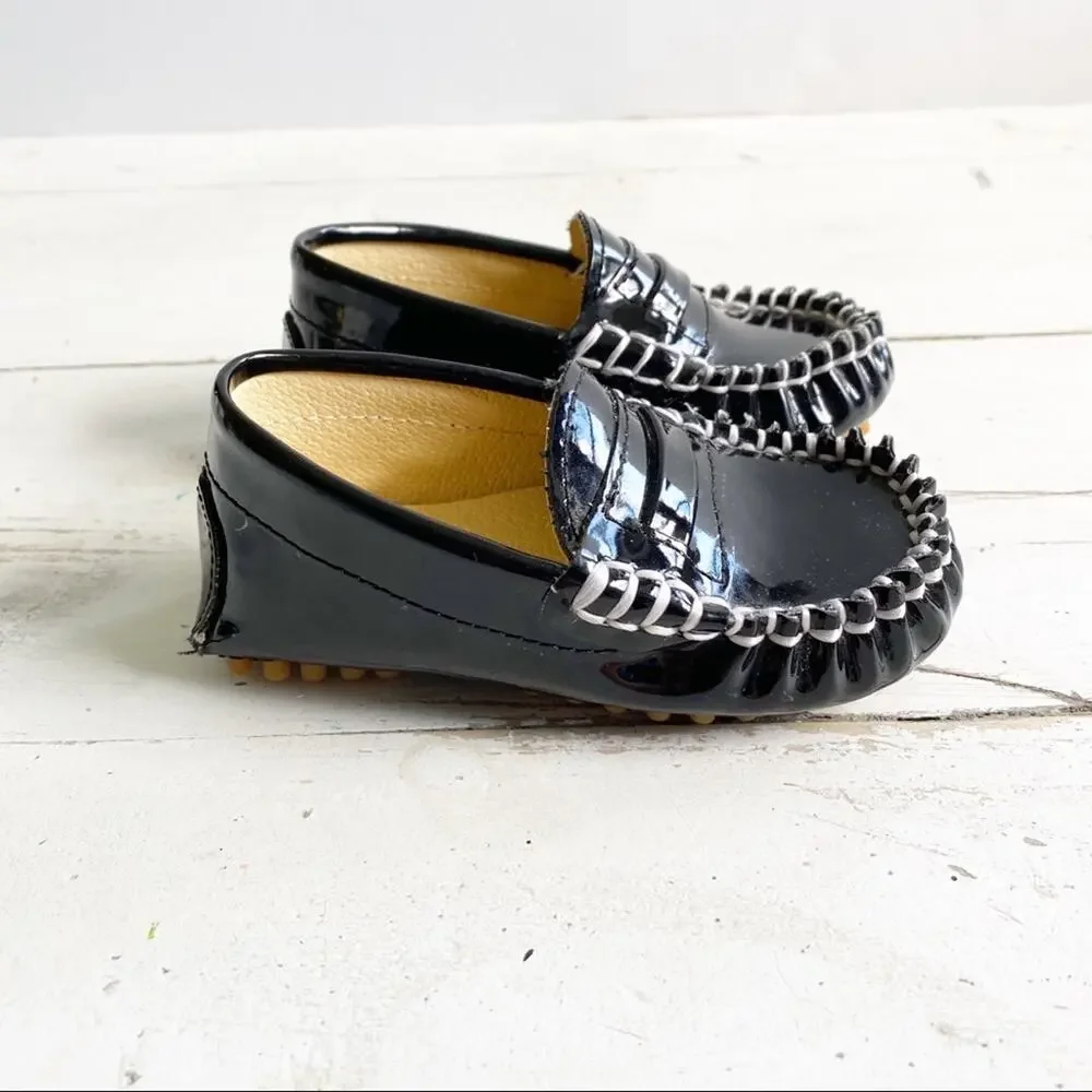 Trumpette Black Patent Loafers Baby Boys 4